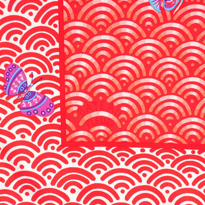 Hermes Silk Bateau Fleuri Scarf 90 Rouge Rose Poudre Bleu 4 of 6