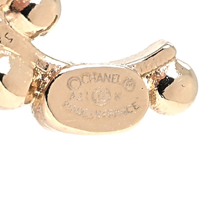 Chanel Strass Crystal Dazzling Wheat CC Earrings Gold 4 of 4
