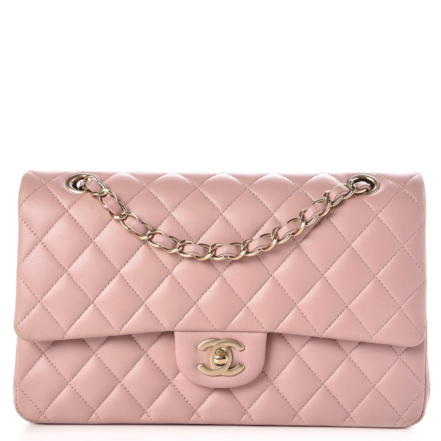 Chanel Lambskin Quilted Medium Double Flap Light Pink 1 of 14