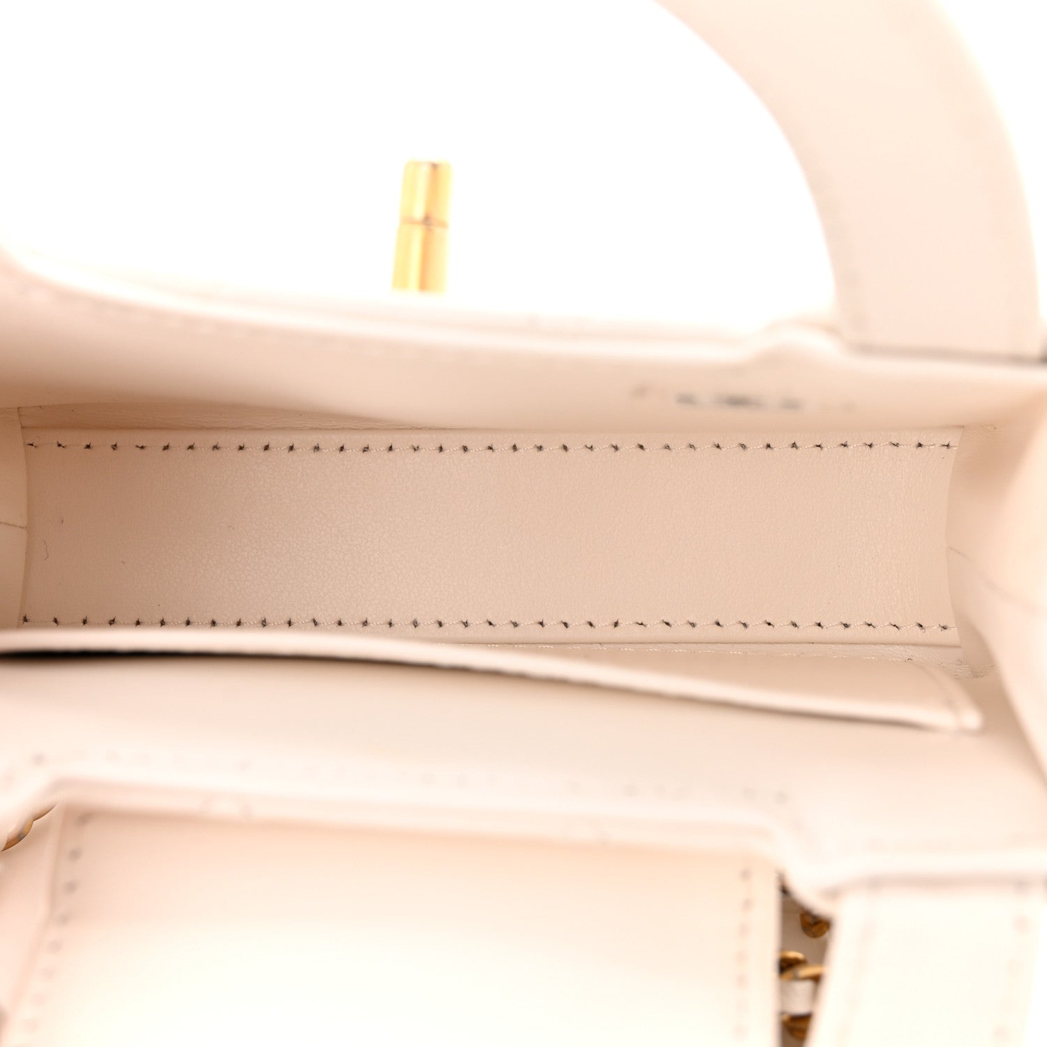 Chanel Shiny Aged Calfskin Quilted Mini Nano Kelly Shopper White 5 of 11