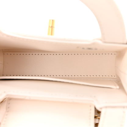 Chanel Shiny Aged Calfskin Quilted Mini Nano Kelly Shopper White 5 of 11