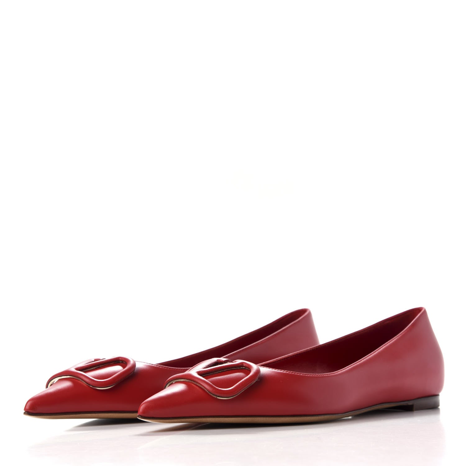 Valentino Garavani Nappa Vlogo Flats 38.5 Rouge Pur 3 of 10