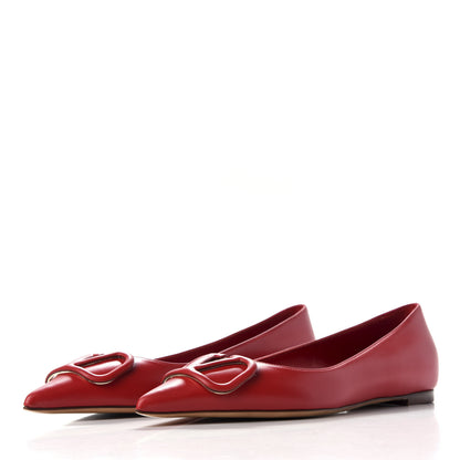 Valentino Garavani Nappa Vlogo Flats 38.5 Rouge Pur 3 of 10