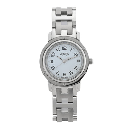 Hermes Stainless Steel 24mm Clipper Quartz Watch White 1 of 4