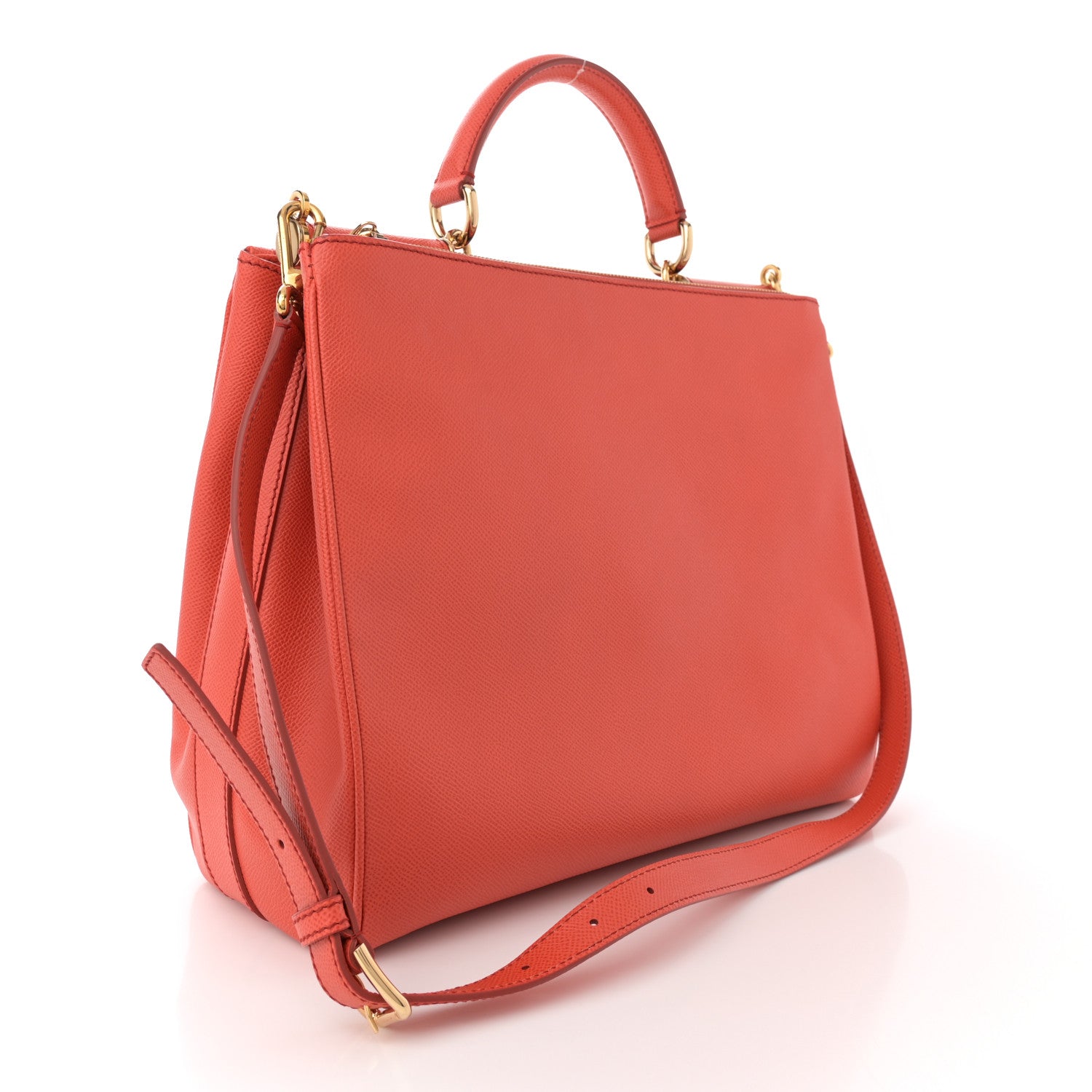 Dolce & Gabbana Dauphine Miss Sicily Double Zip Satchel Rosso Arancio 3 of 10
