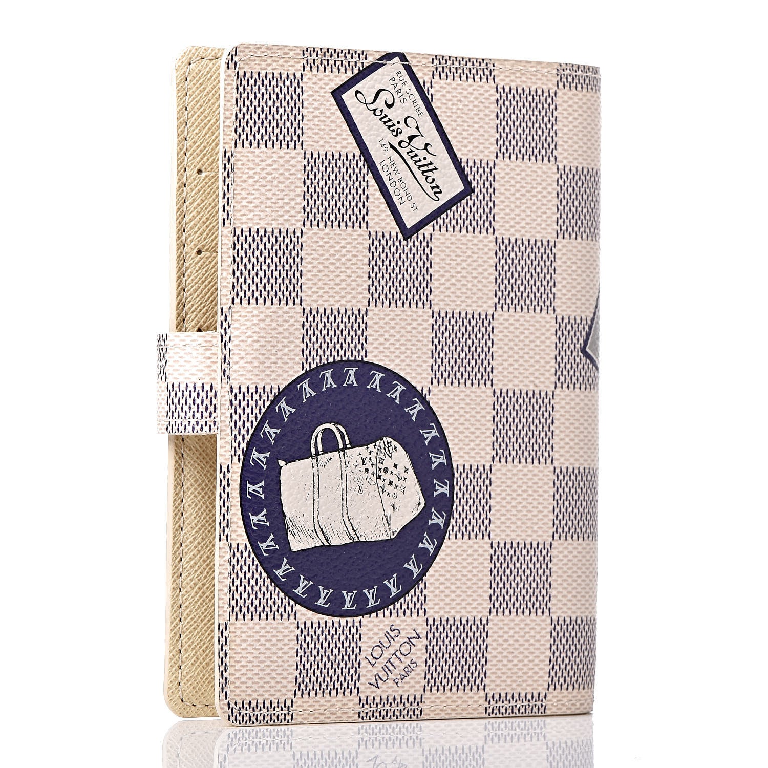 Louis Vuitton Damier Azur Patch Small Ring Agenda Cover 3 of 8