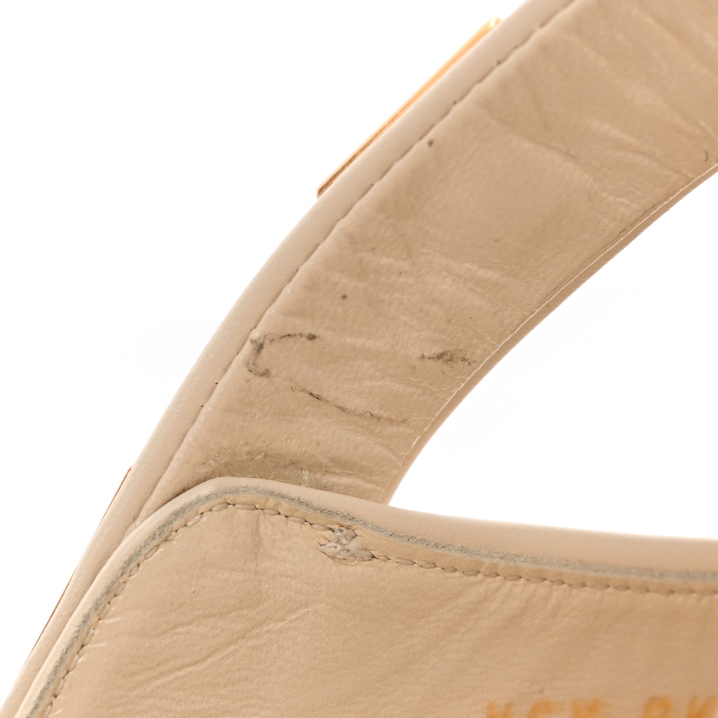 Calfskin Roman Stud Flat Mules 37.5 Light Ivory