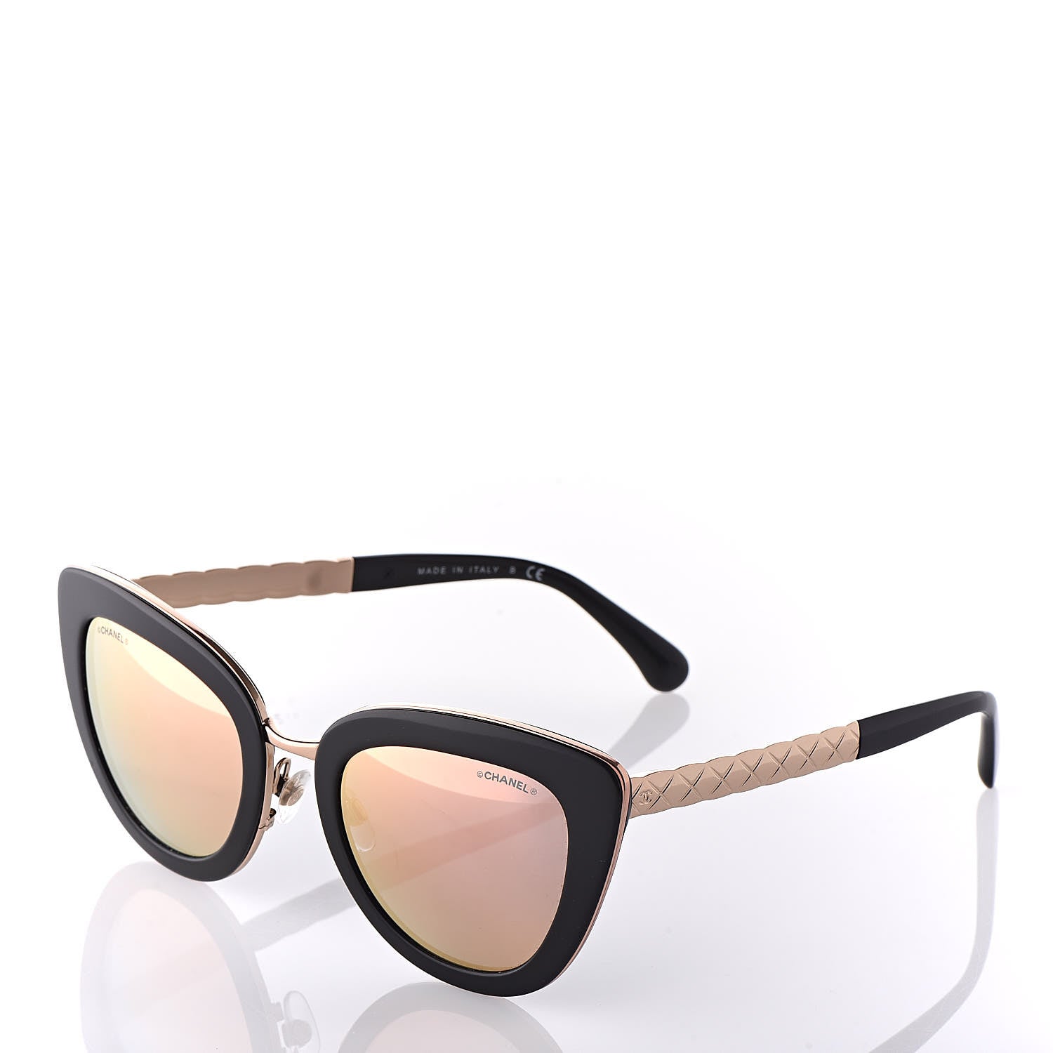 Chanel Cat Eye Quilted Sunglasses 5368 Black Pink 10 of 11