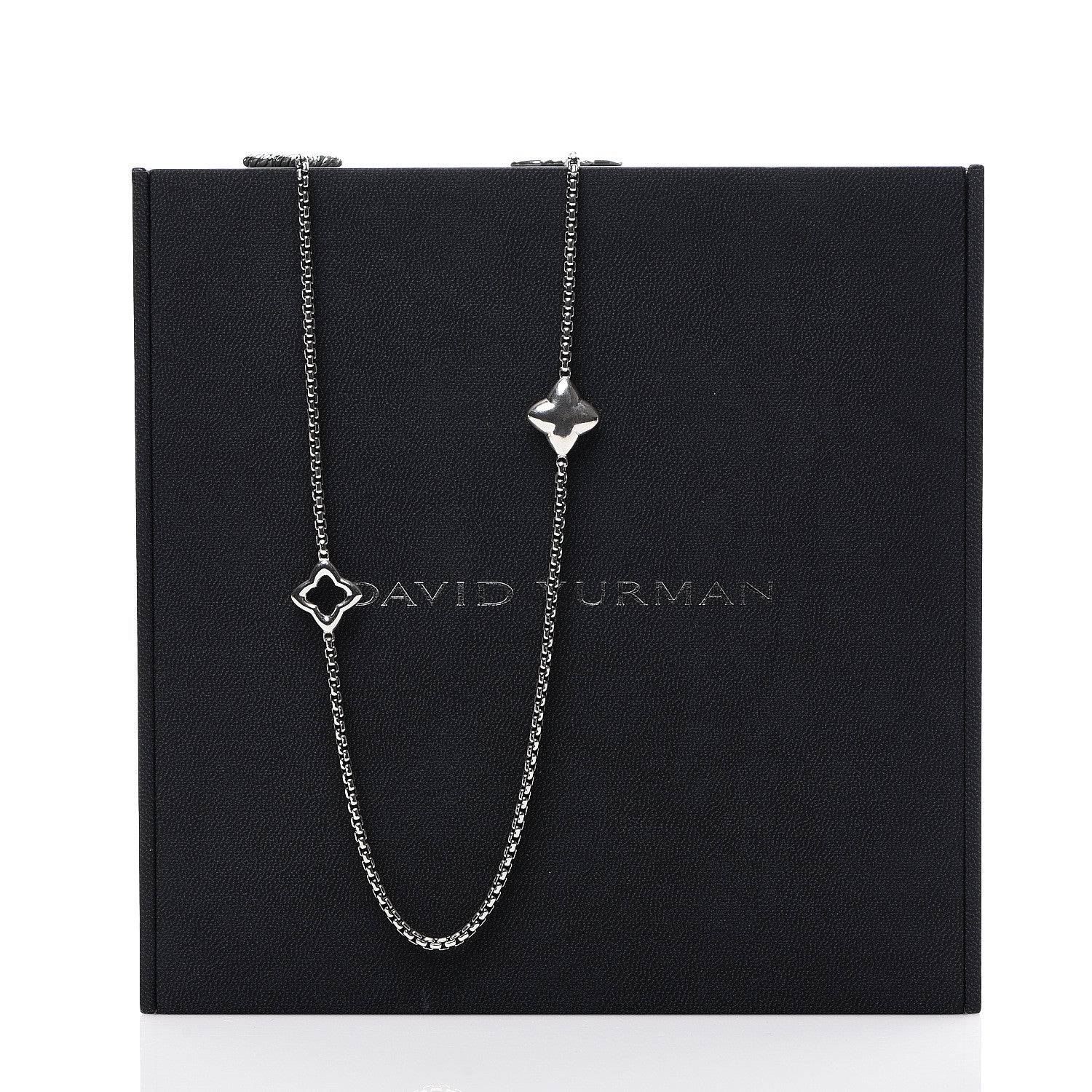 David Yurman Sterling Silver 25mm Quatrefoil Chain Necklace 4 of 4