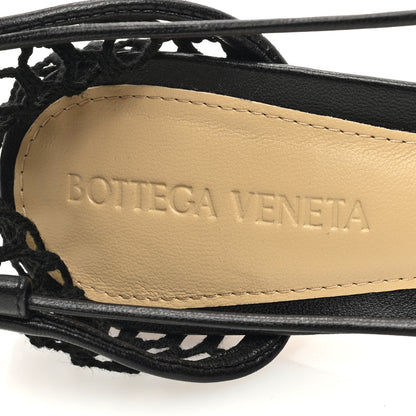 Bottega Veneta Mesh Nappa Stretch Ankle Tie Sandals 36 Black 7 of 8