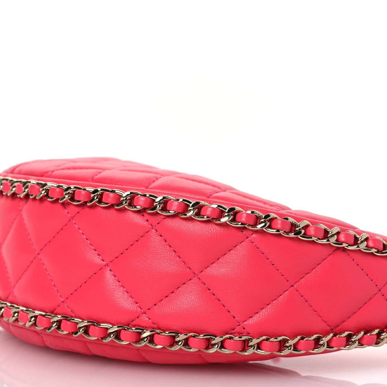 Chanel Lambskin Quilted Chain Around Hobo Pink 10 of 12