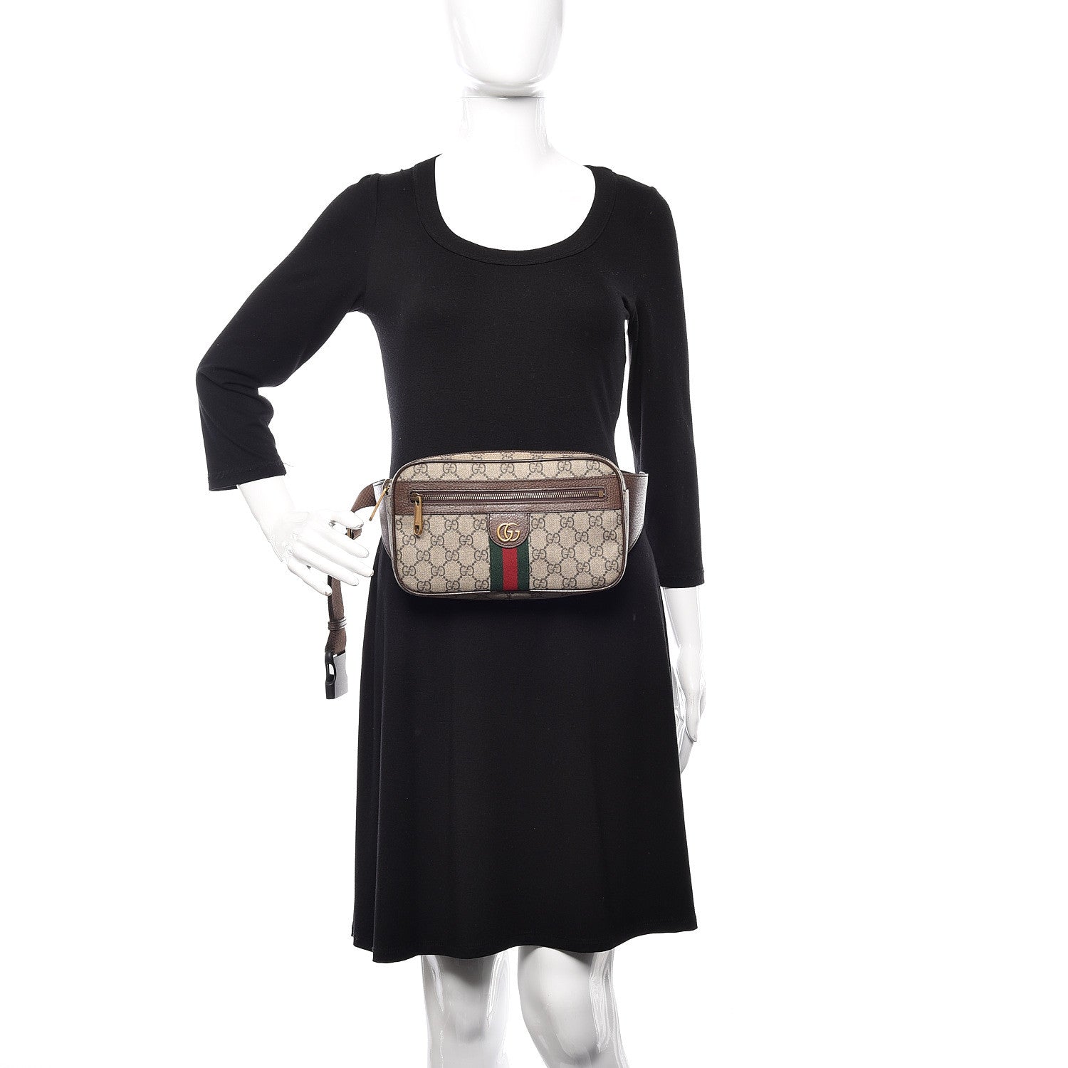 Gucci Soft GG Supreme Monogram Medium Ophidia Belt Bag Dark Brown 2 of 10