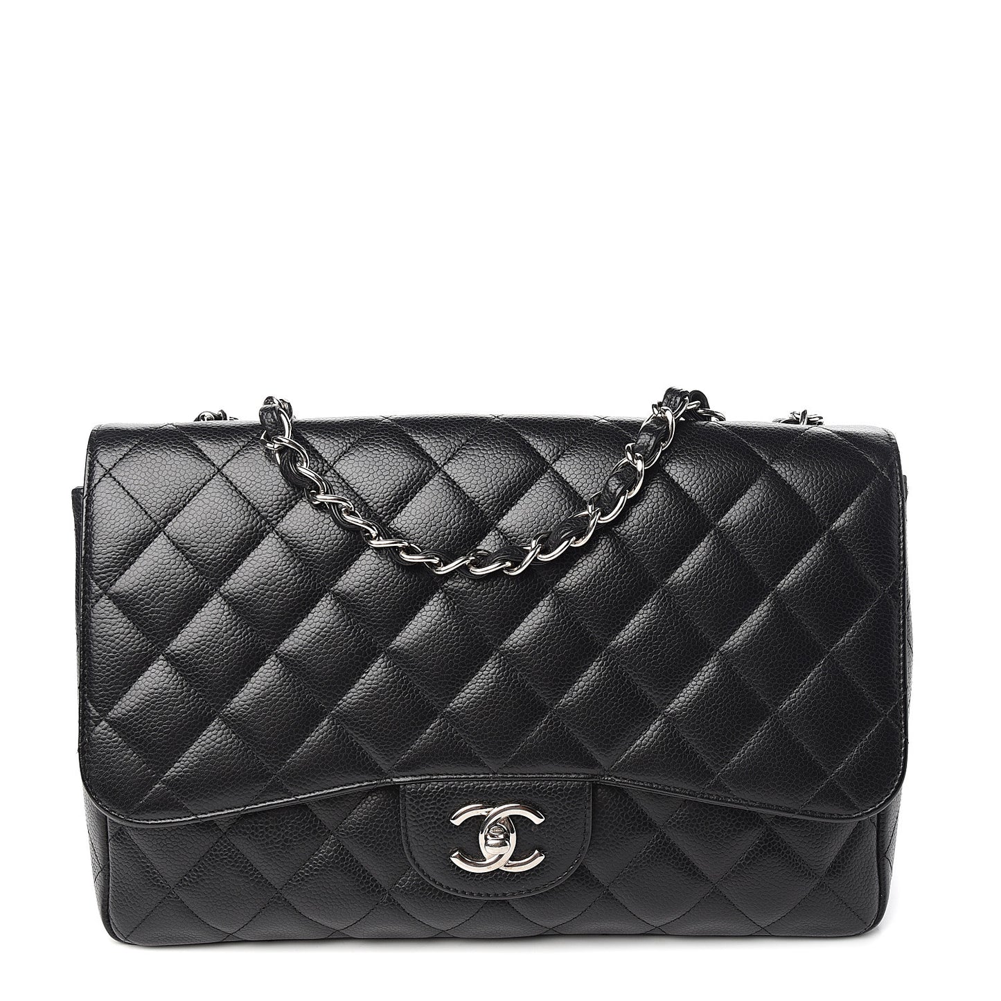 Caviar Quilted Jumbo Single Flap Black