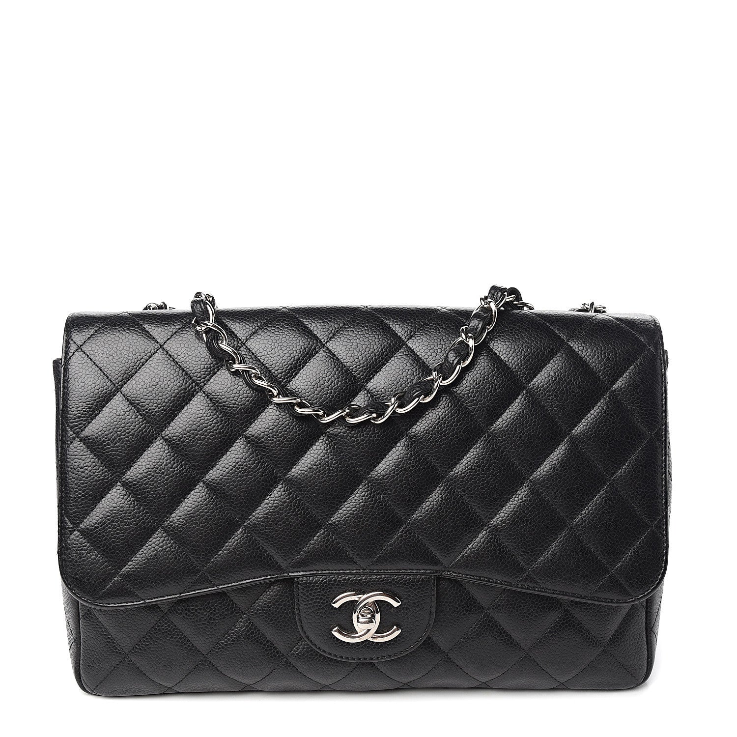 Chanel Caviar Quilted Jumbo Single Flap Black 1 of 9