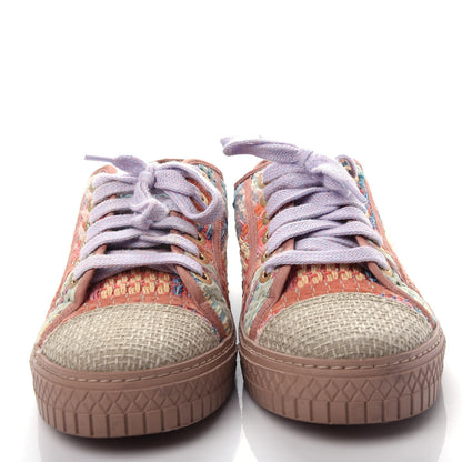 Chanel Tweed Low Top Sneakers 36 Multicolor Beige 5 of 11
