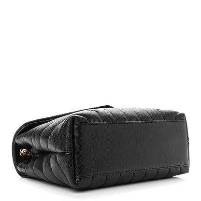Saint Laurent Grain de Poudre Calfskin Y Quilted Monogram Small Loulou Chain Satchel Black 7 of 17