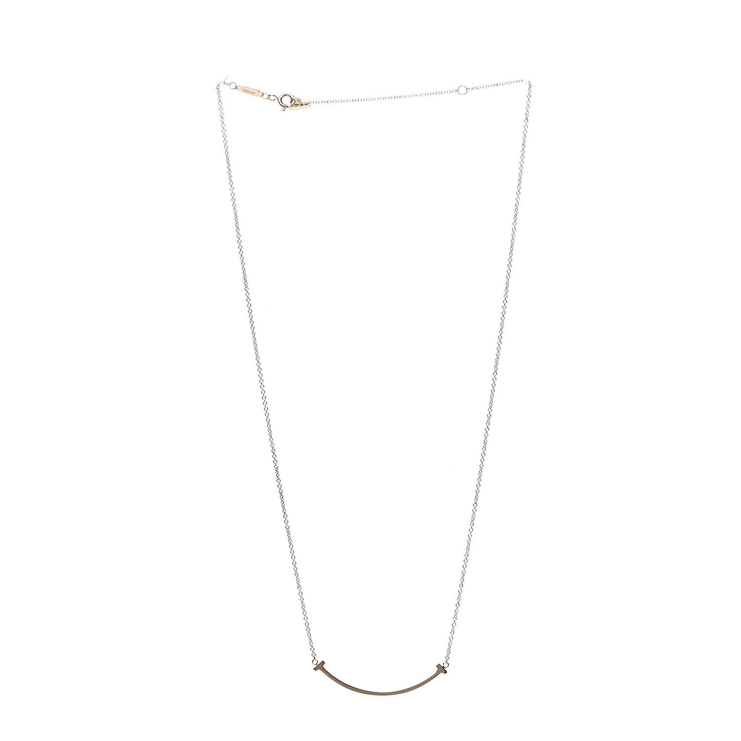 18K Yellow Gold Small T Smile Pendant Necklace