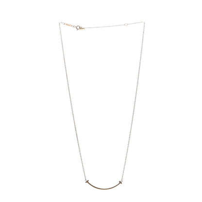 Tiffany 18K Yellow Gold Small T Smile Pendant Necklace 2 of 5