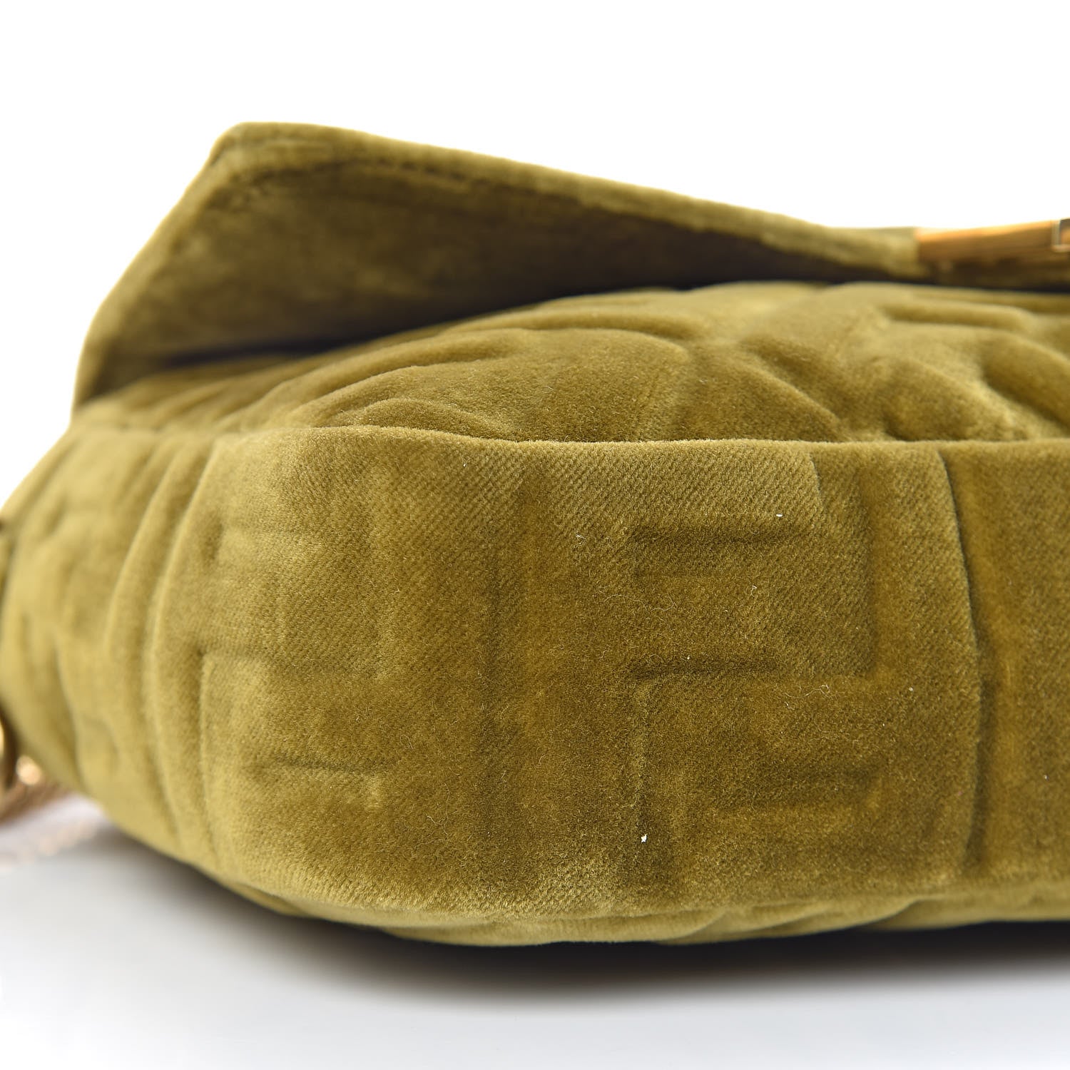 Fendi Velvet FF Embossed Baguette Camaleonte 9 of 18