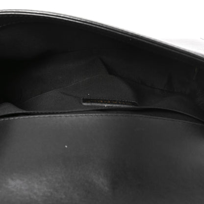 Chanel Calfskin Quilted Medium Boy Top Handle Flap Black 5 of 10