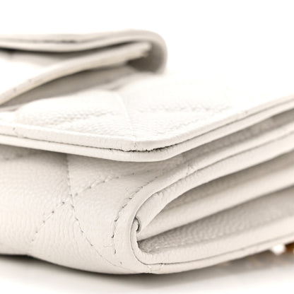 Chanel Caviar Quilted Pocket Twins Clutch With Chain White 11 of 12