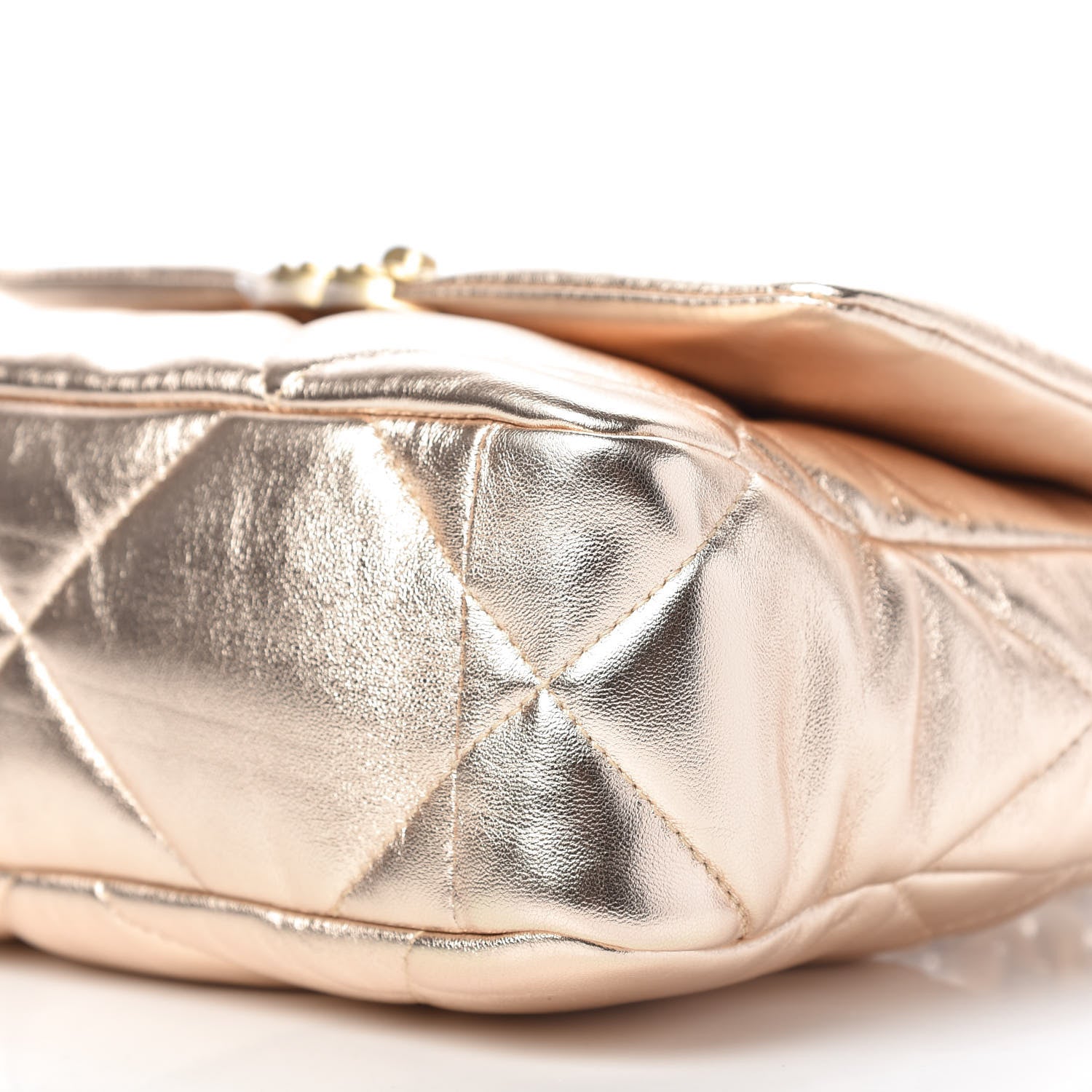 Chanel Metallic Lambskin Quilted Medium Chanel 19 Flap Gold 7 of 10