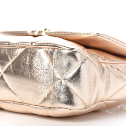 Chanel Metallic Lambskin Quilted Medium Chanel 19 Flap Gold 7 of 10