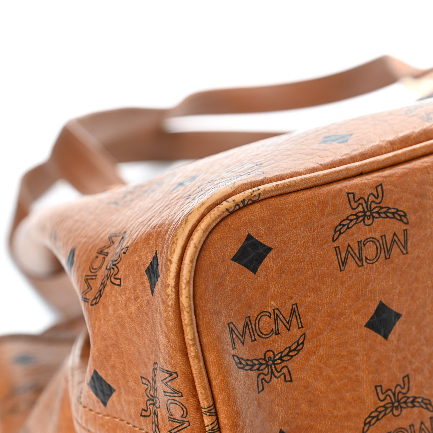 MCM Visetos Rudic Shopper Tote Cognac Orange 8 of 11