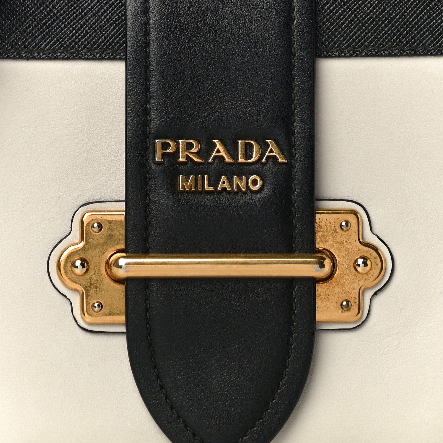 Prada City Calf Saffiano Cahier Bag Talco Black 7 of 9