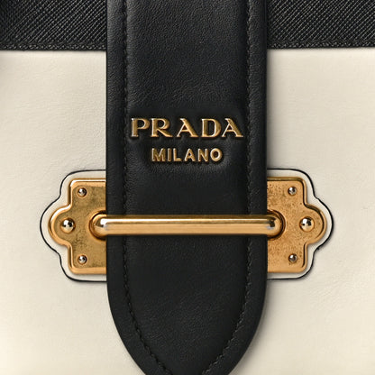 Prada City Calf Saffiano Cahier Bag Talco Black 7 of 9