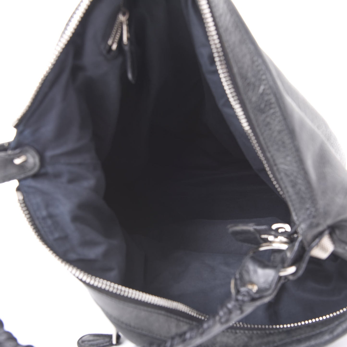 Agneau Giant 21 Silver Hardware Day Hobo Black