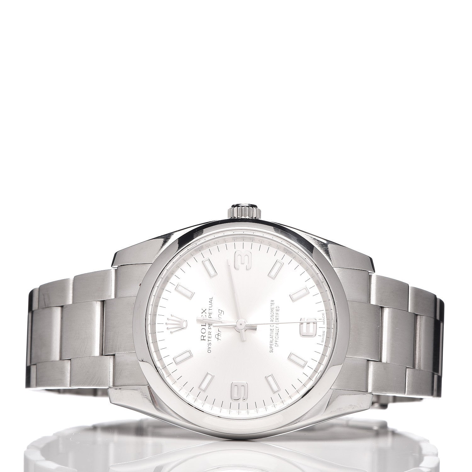 Rolex Stainless Steel 34mm Oyster Perpetual Air-King Watch Silver 114200 3 of 7