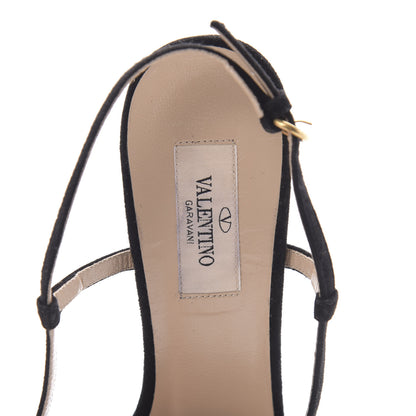 Valentino Garavani Suede Bowow Slingback Pumps 38 Black 7 of 11