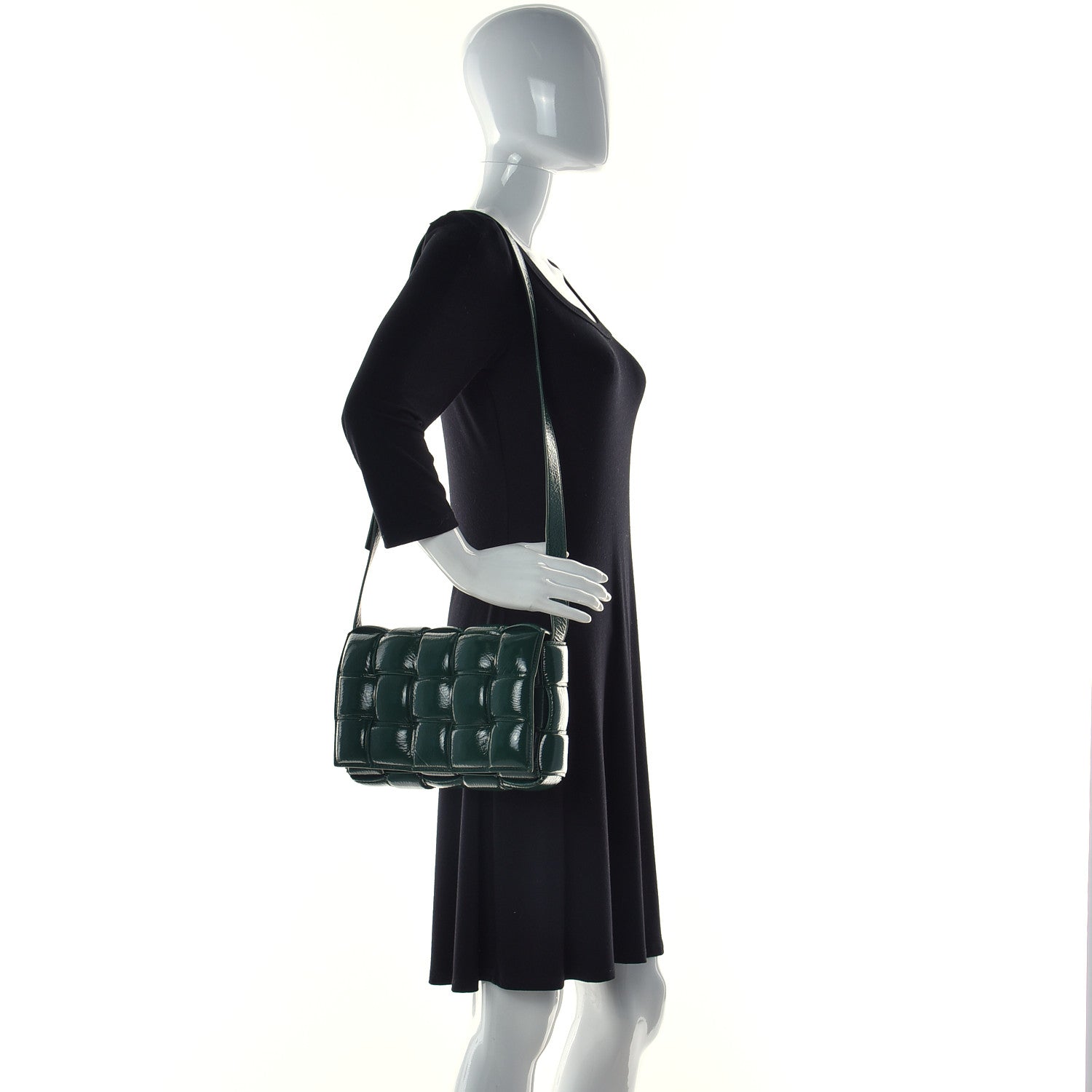 Bottega Veneta Textured Deerskin Maxi Intrecciato Padded Cassette Crossbody Bag Raintree 2 of 11