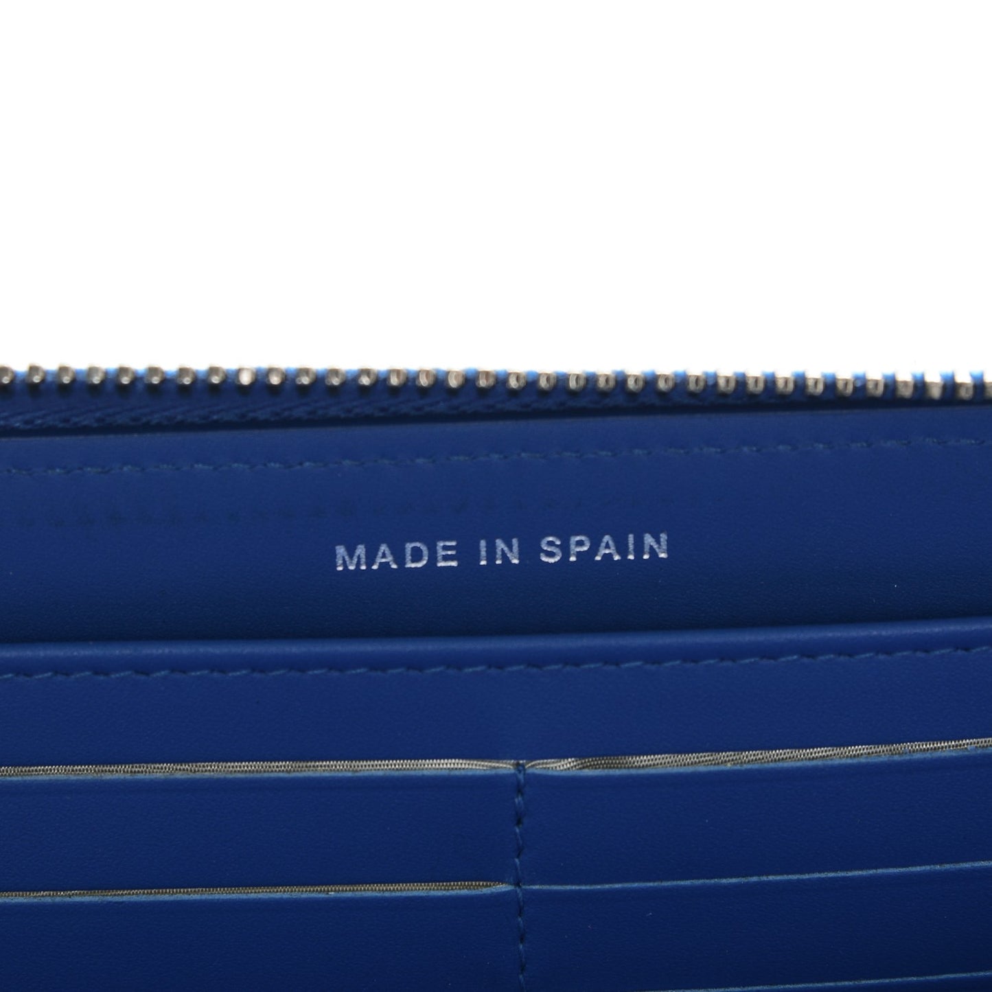Caviar Quilted Large Zip Around Wallet Blue