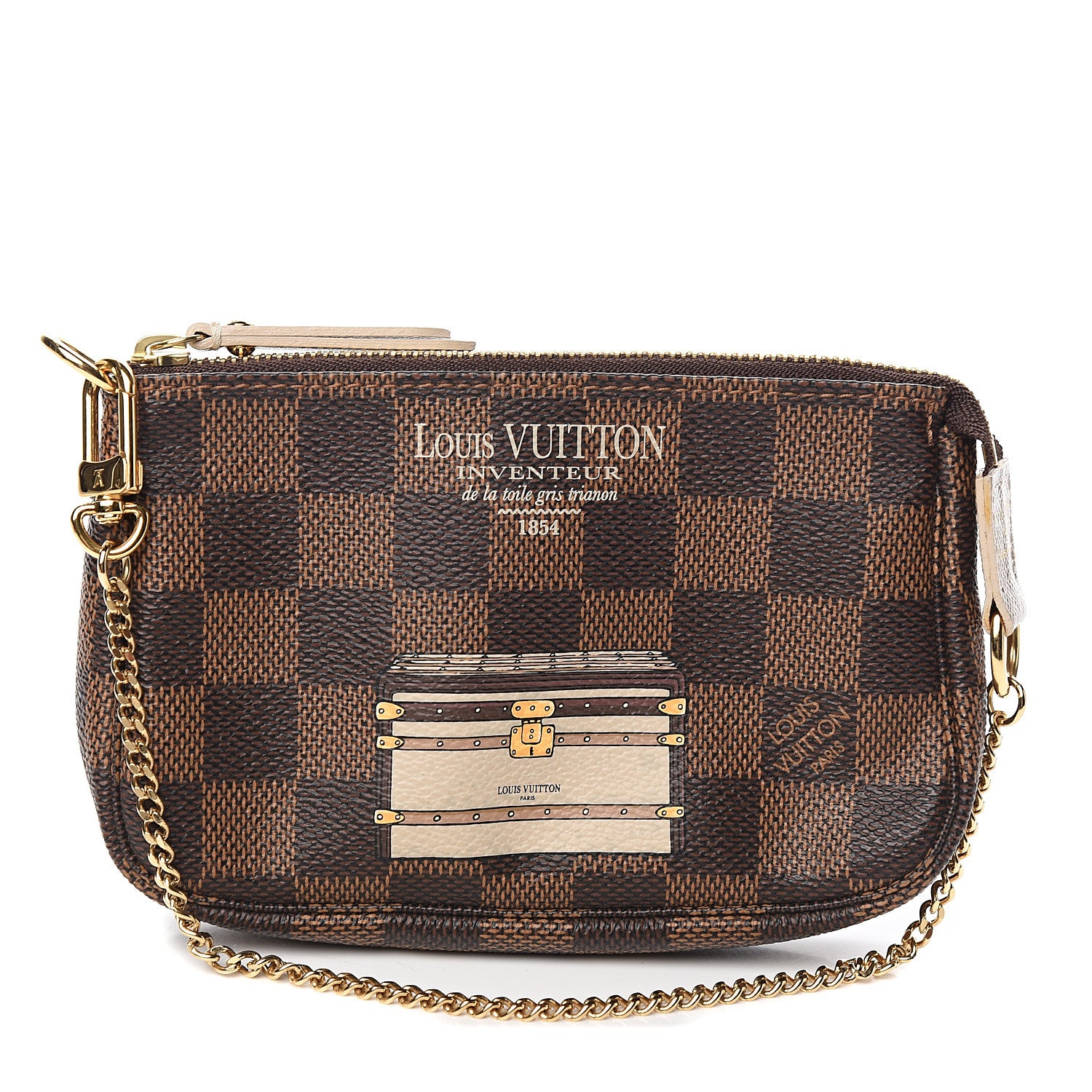 Louis Vuitton Damier Ebene Trunks and Locks Mini Pochette Accessories 1 of 6