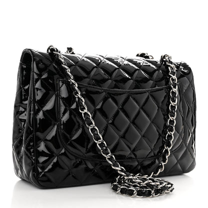 Chanel Patent Quilted Jumbo Single Flap Black 3 of 9