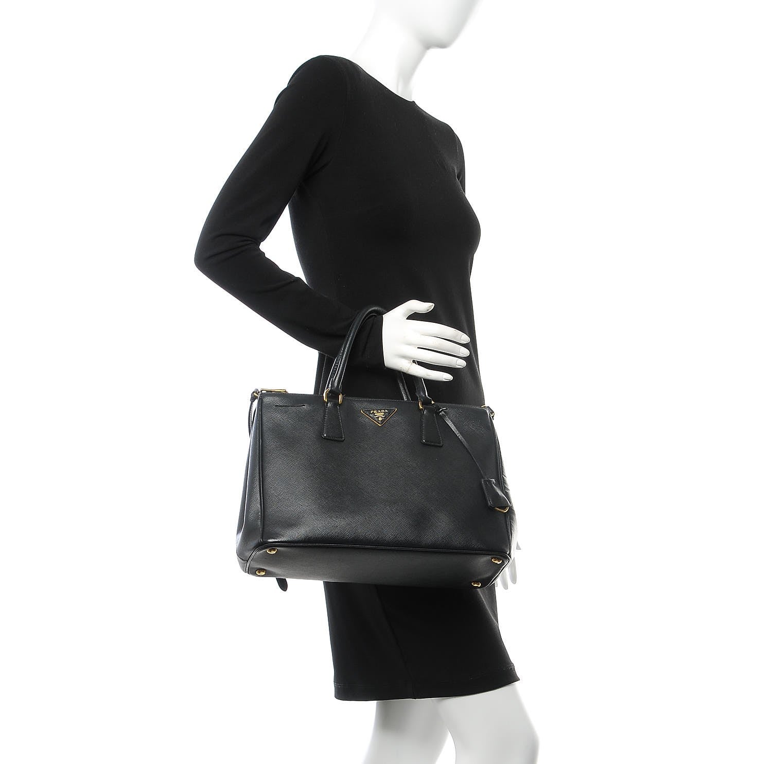 Prada Saffiano Medium Galleria Double Zip Tote Black 2 of 25