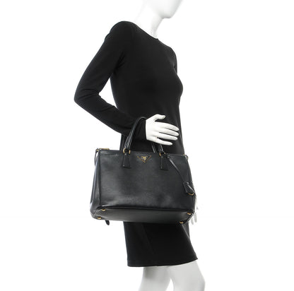 Prada Saffiano Medium Galleria Double Zip Tote Black 2 of 25