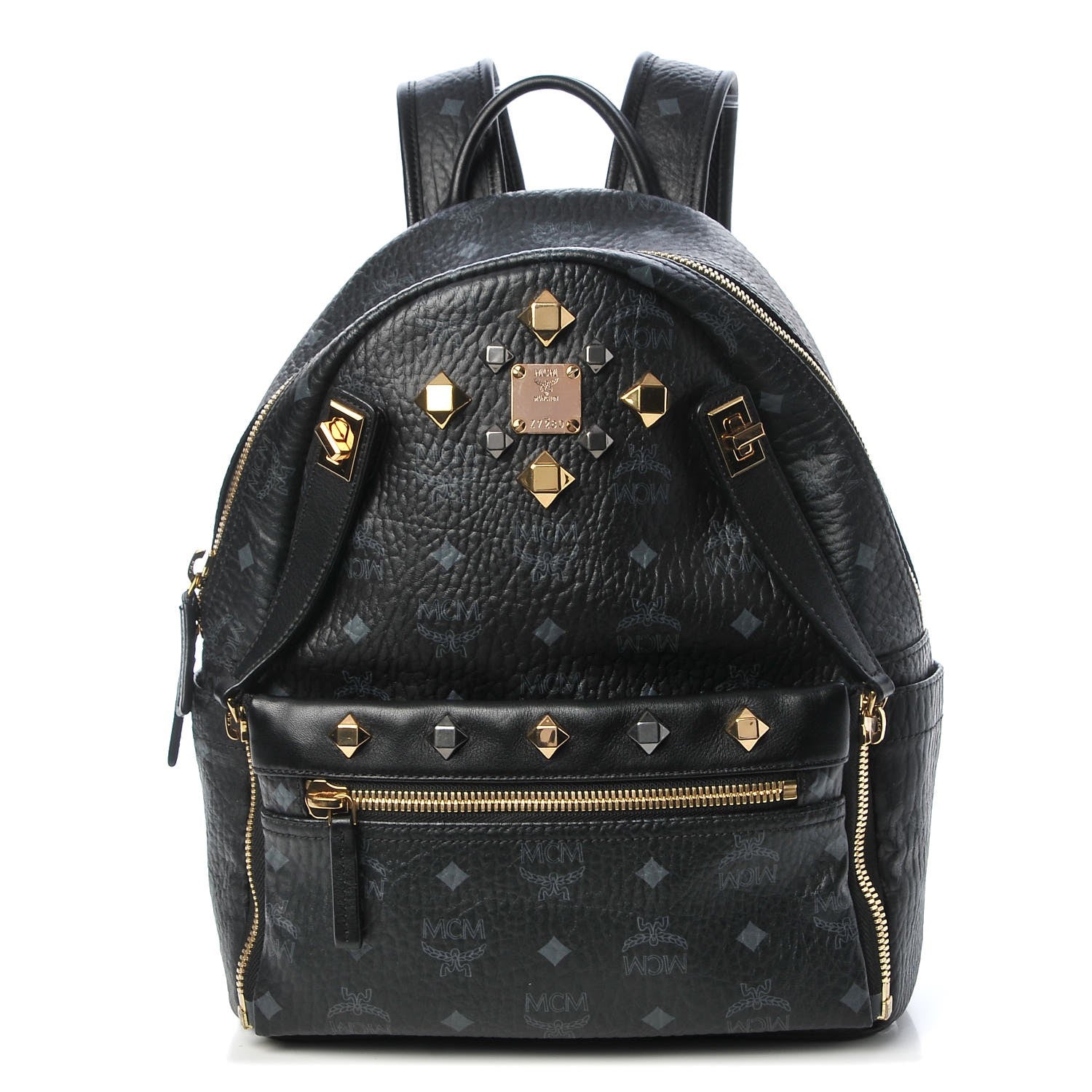 MCM Visetos Small Dual Stark Pocket Backpack Black 1 of 16