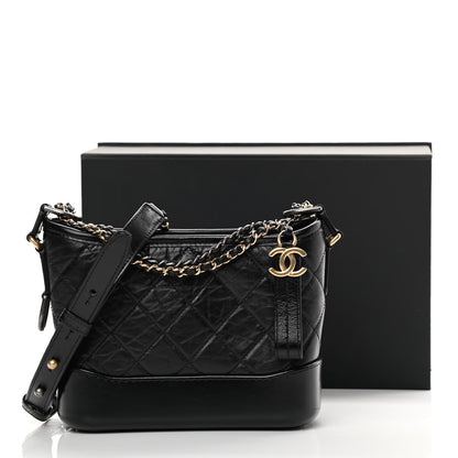 Chanel Aged Calfskin Quilted Small Gabrielle Hobo Black 11 of 11