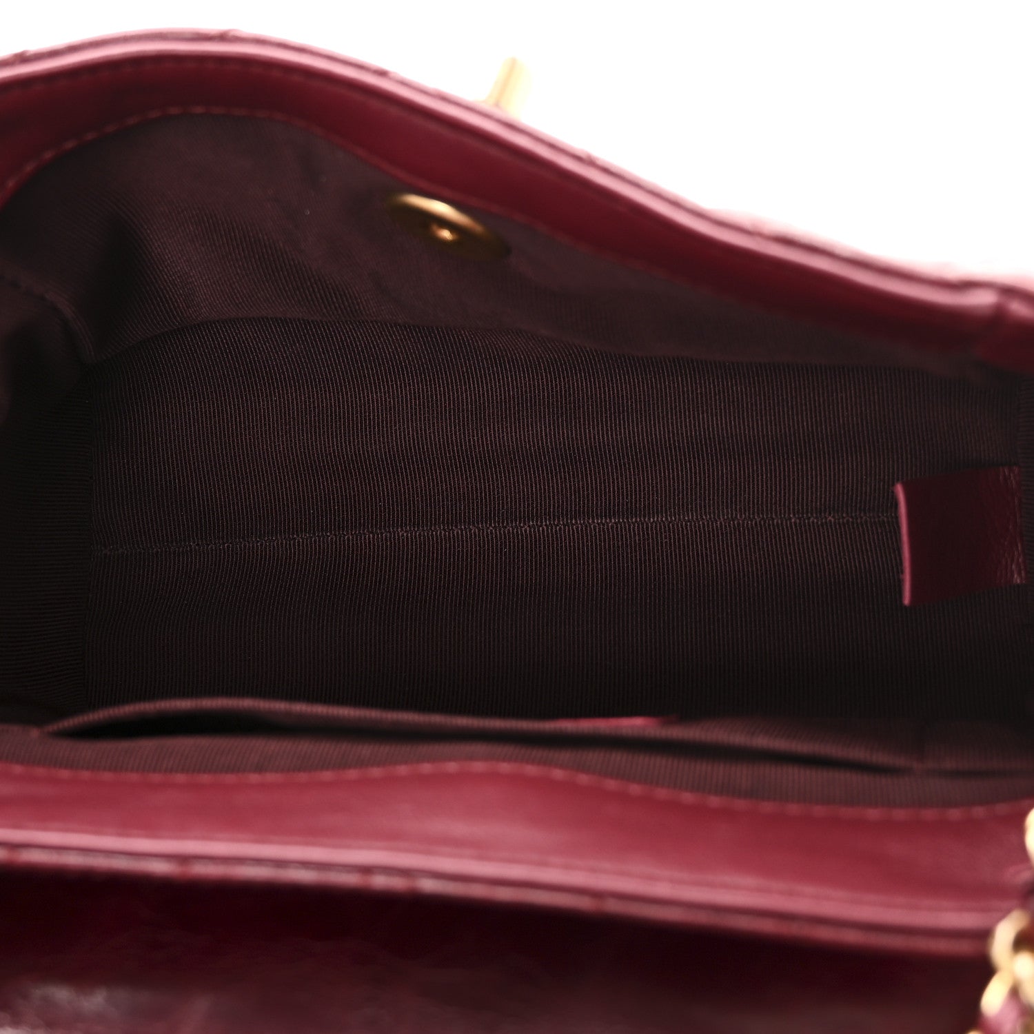 Chanel Glazed Calfskin Chevron Quilted Small Hampton Flap Burgundy 5 of 10