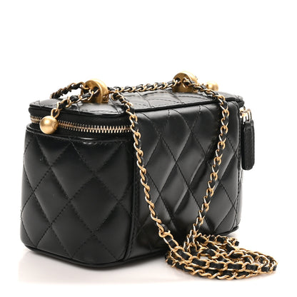 Chanel Calfskin Quilted Perfect Fit Vanity Case With Chain Black 3 of 12