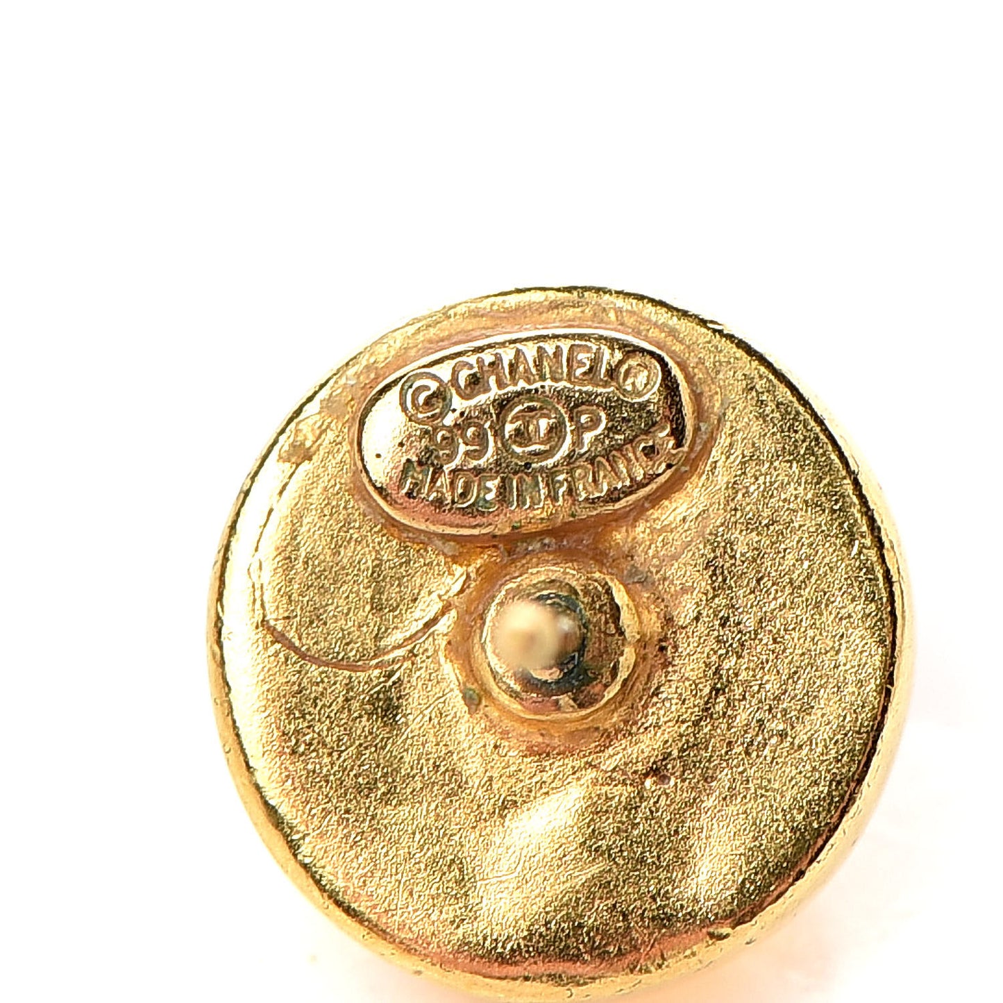 Resin CC Stud Earrings Gold