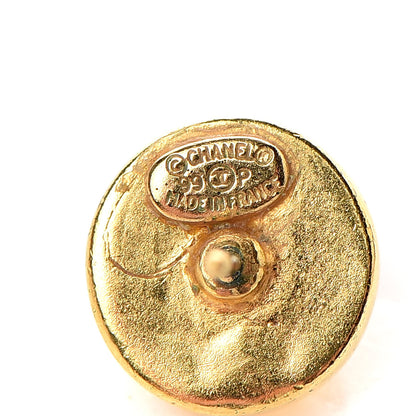 Chanel Resin CC Stud Earrings Gold 4 of 4