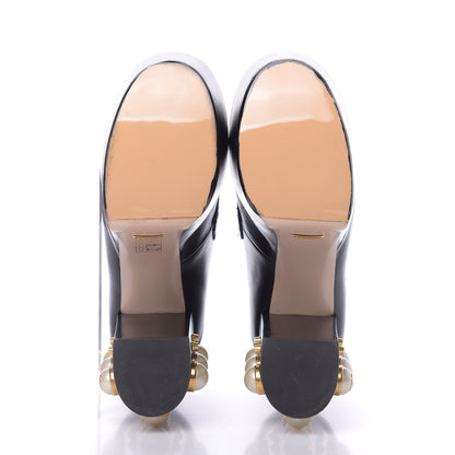 Gucci Malaga Kid Pearl Studded Vegas Platform Loafers 37.5 Black 6 of 10