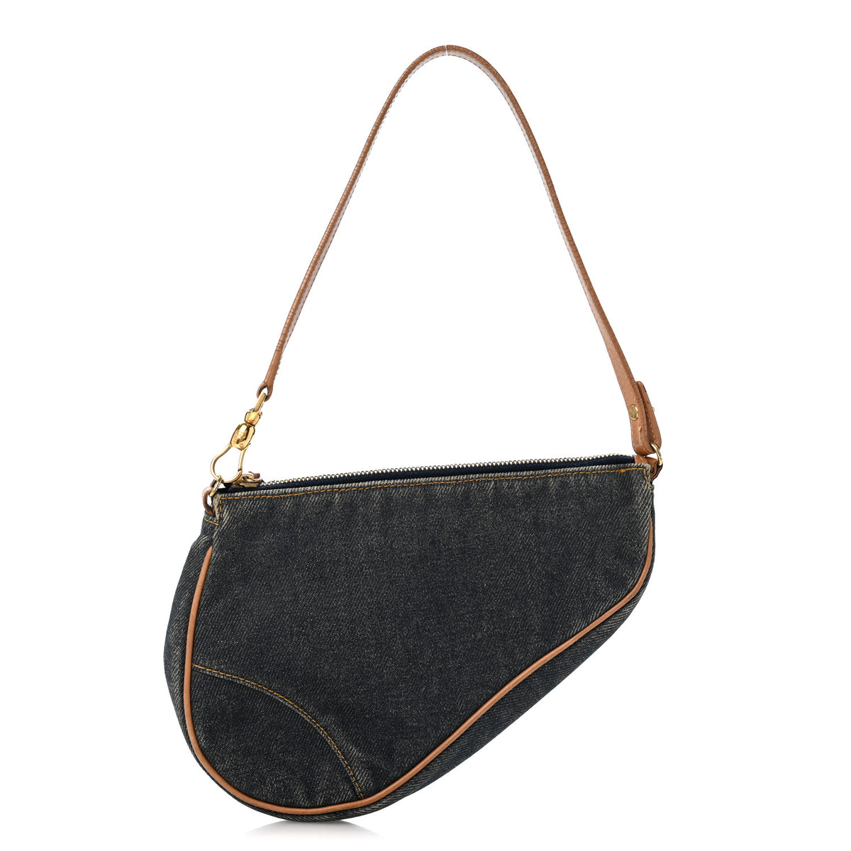 Christian Dior Denim Mini Saddle Pochette Navy 1 of 13