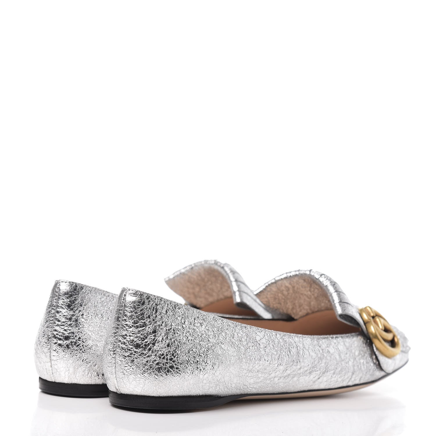 Gucci Galassia GG Marmont Fringe Flats 37 Argento 4 of 9
