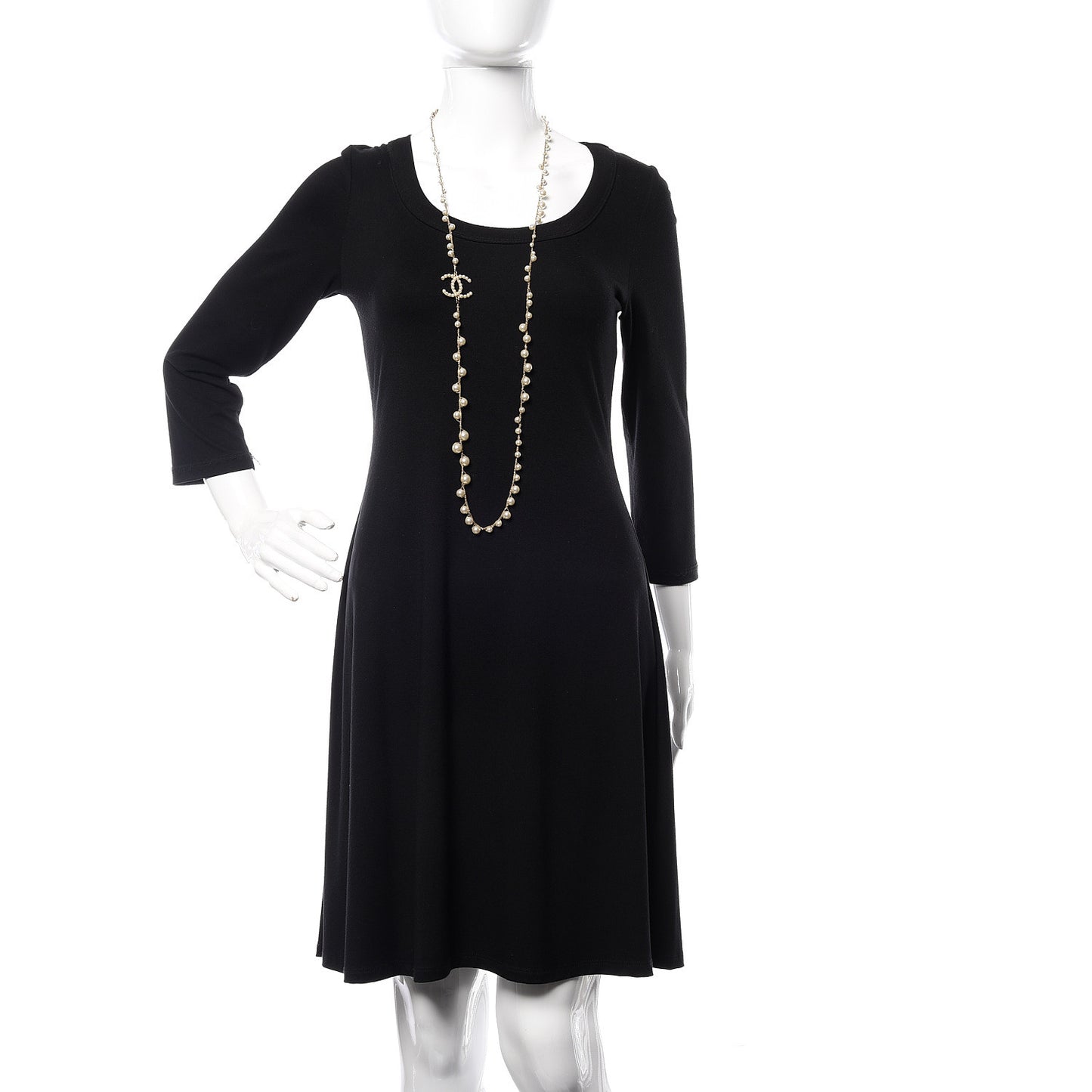 Pearl CC Long Necklace Gold