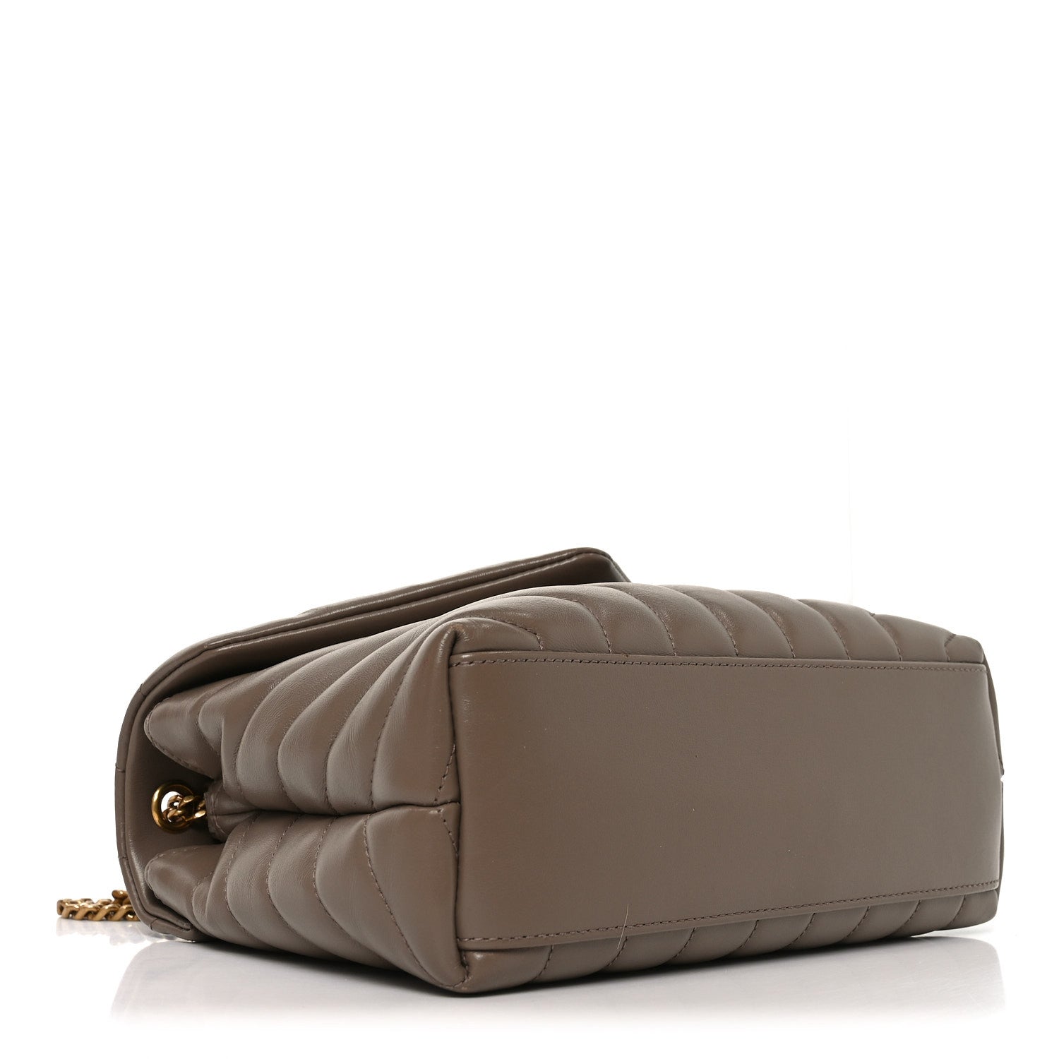 Saint Laurent Calfskin Y Quilted Monogram Small Loulou Chain Satchel Dark Beige 3 of 8